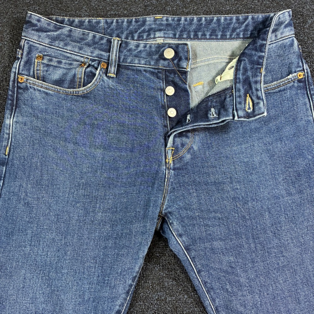 Buck Mason Maverick Slim Jeans Mens 33x34 [Fits 33x33] Button Fly Double Dipped - Picture 8 of 16